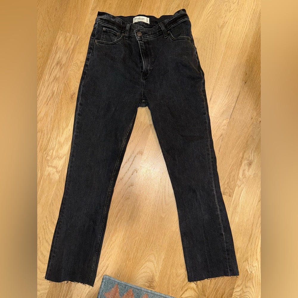 Abercrombie and fitch black pinch waist jeans size 25 short